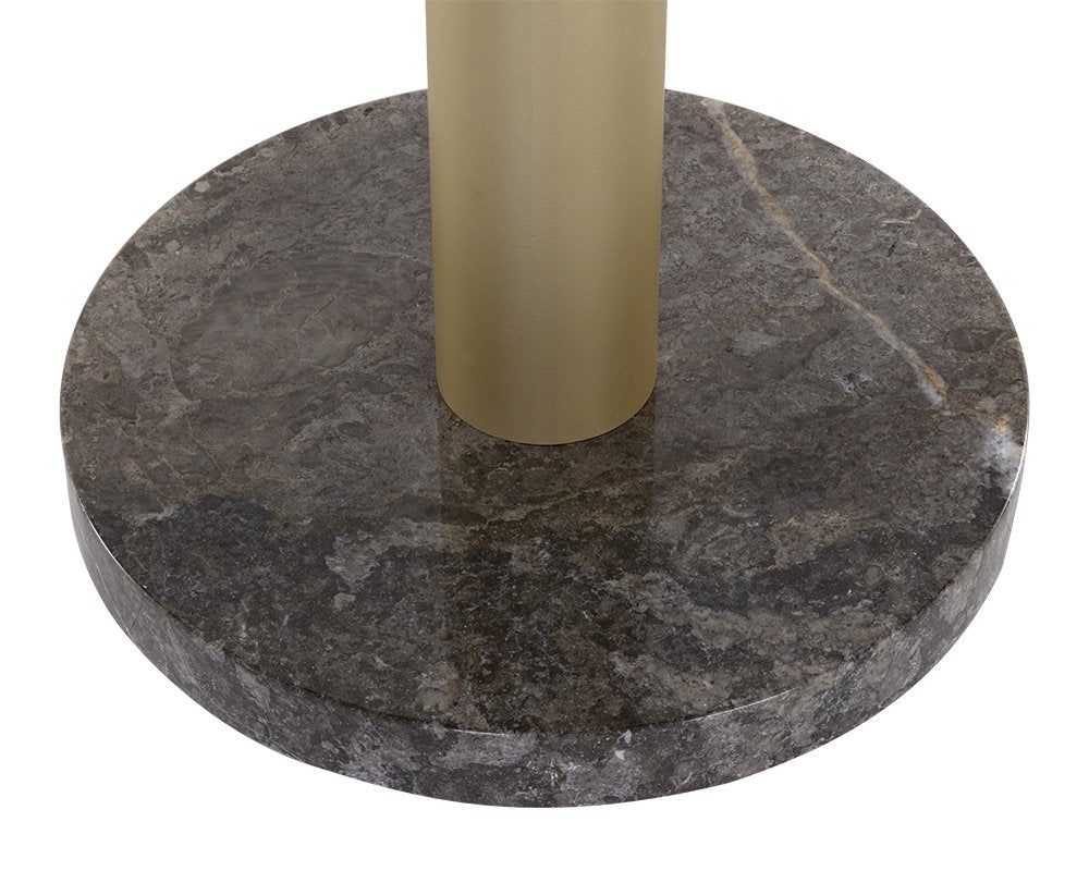 Sunpan Monaco Bar Table Gold Grey Marble / Charcoal Grey