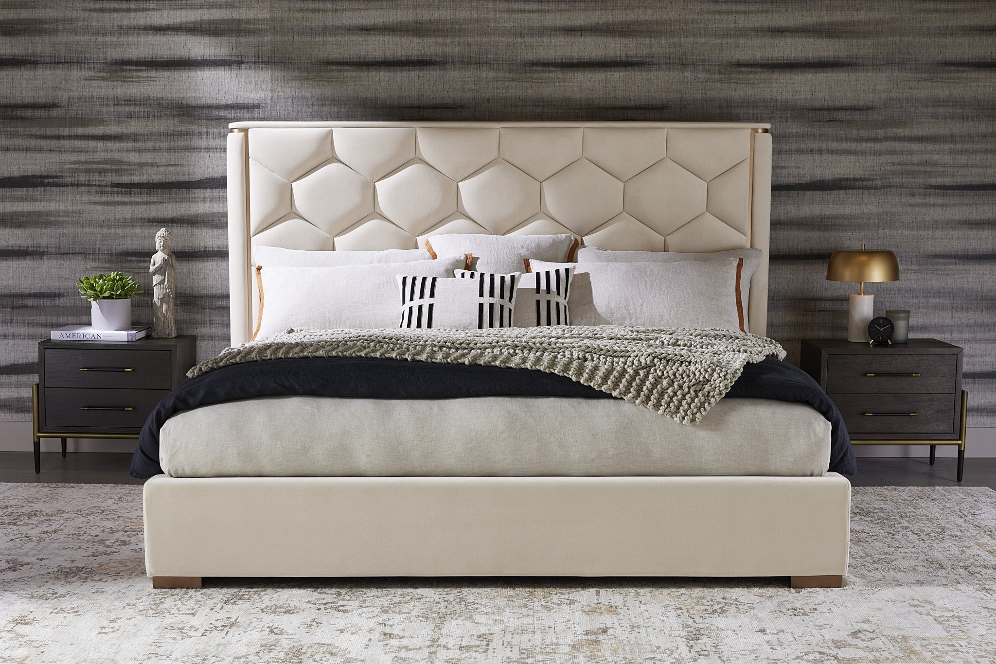 Sunpan Alisha Bed King Meg Taupe