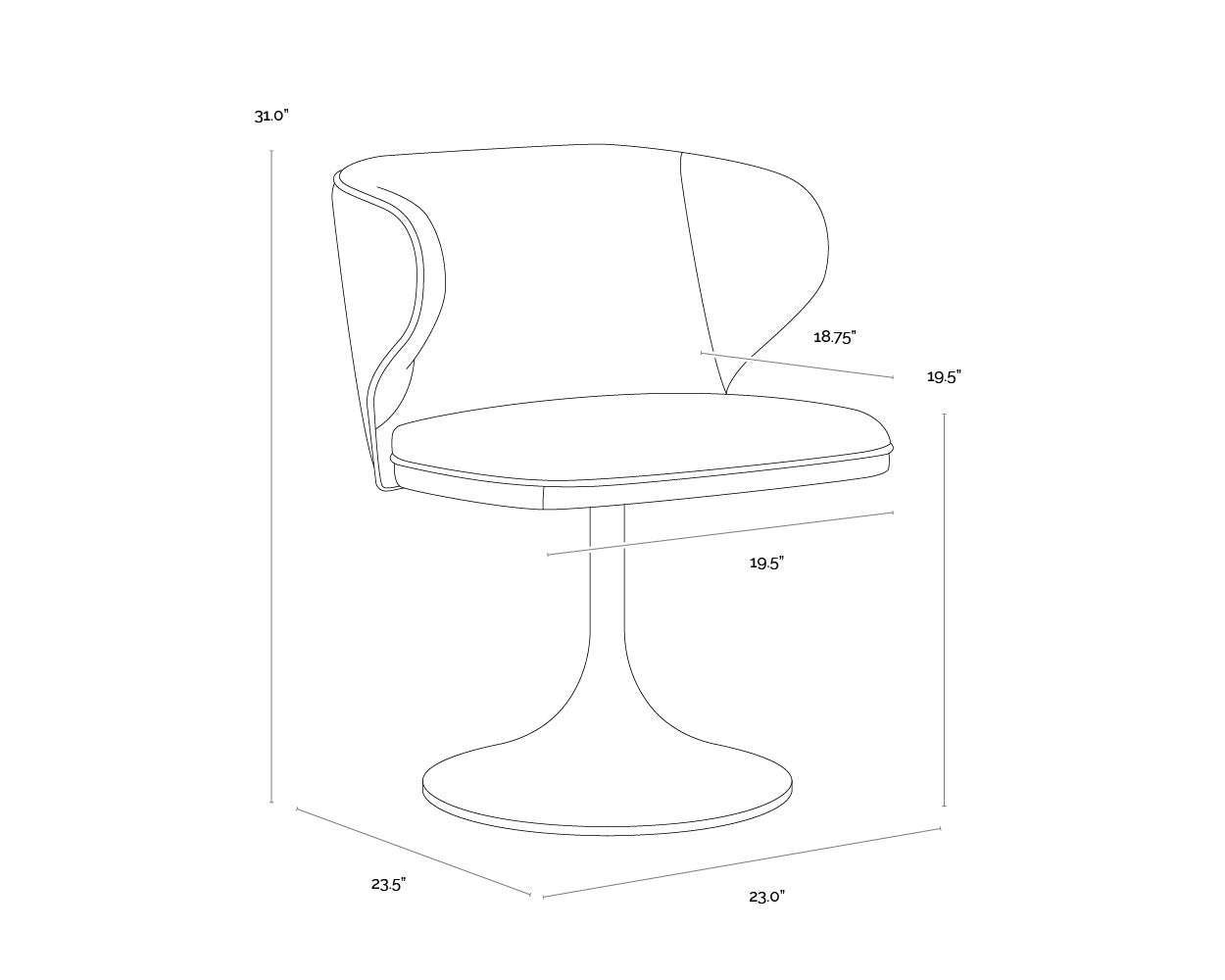 Sunpan Simone Swivel Dining Chair
