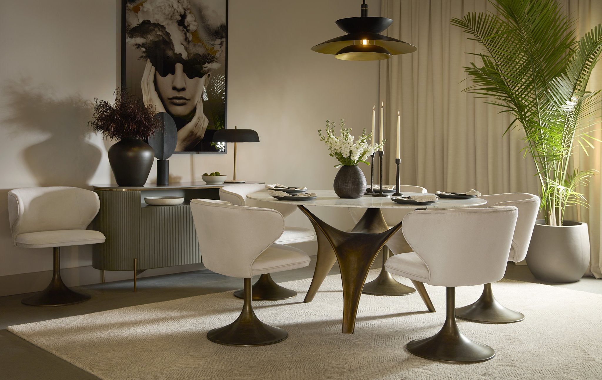Sunpan Simone Swivel Dining Chair