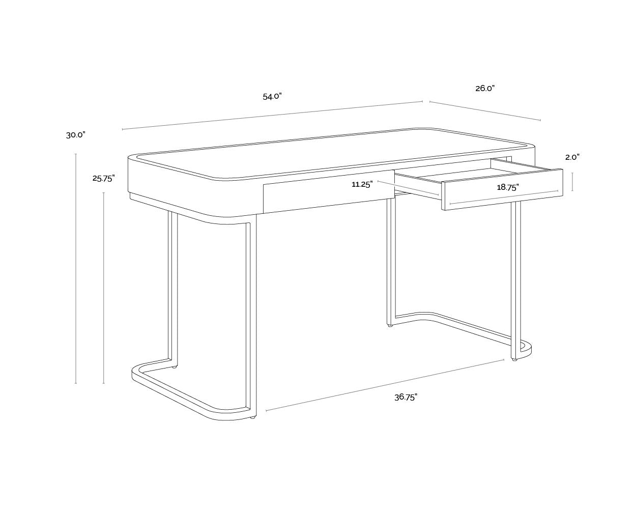 Sunpan Jamille Desk Cream