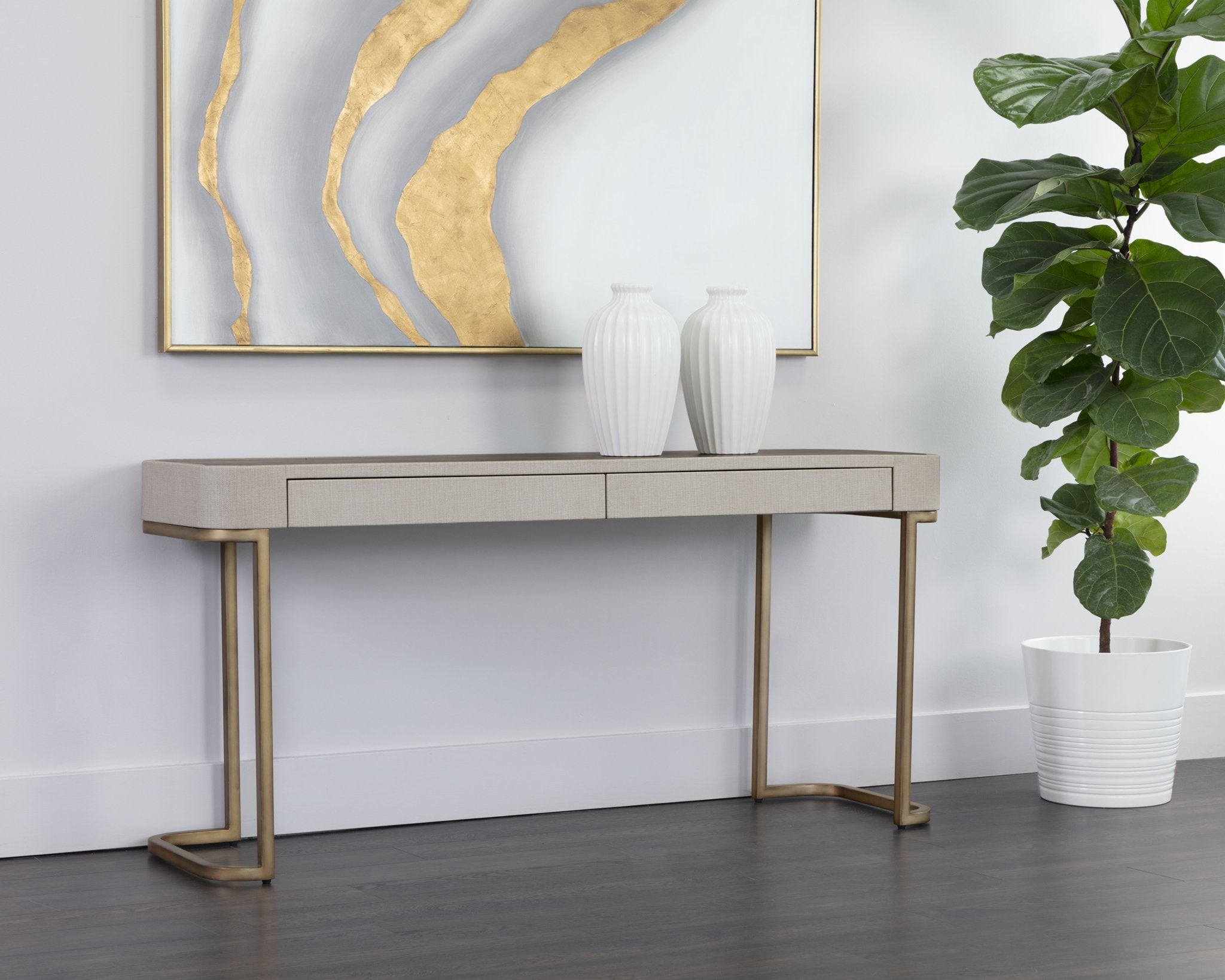 Sunpan Jamille Console Table Cream