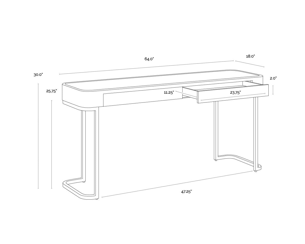 Sunpan Jamille Console Table Cream