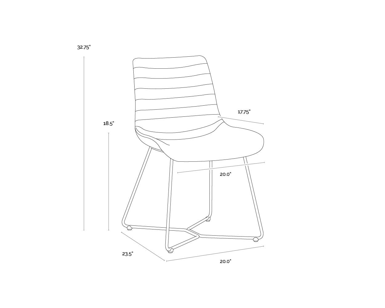 Sunpan Gracen Dining Chair Nightfall Black