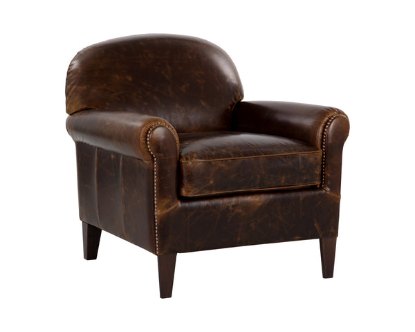 Sunpan Bastoni Lounge Chair Chocolate Leather