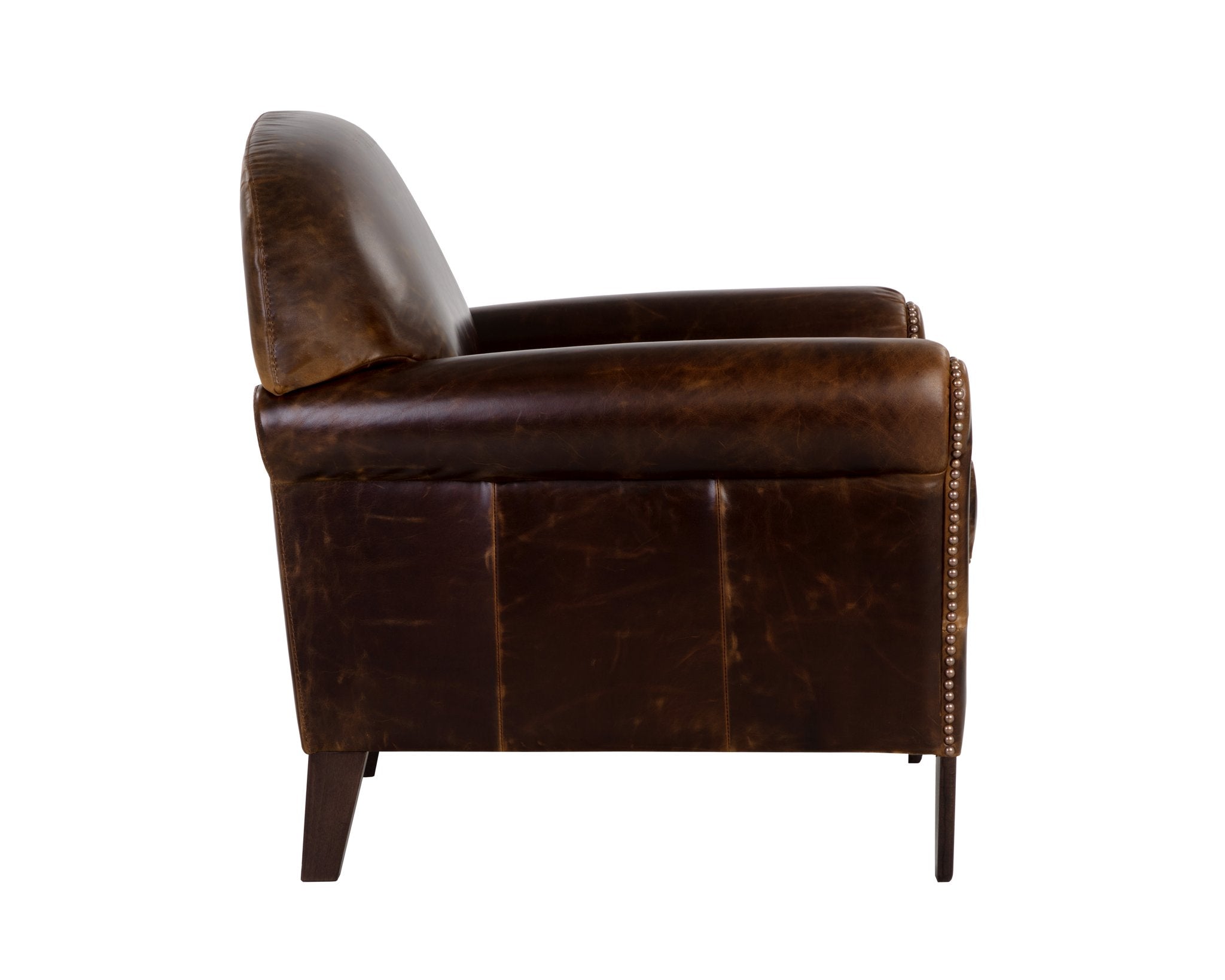 Sunpan Bastoni Lounge Chair Chocolate Leather