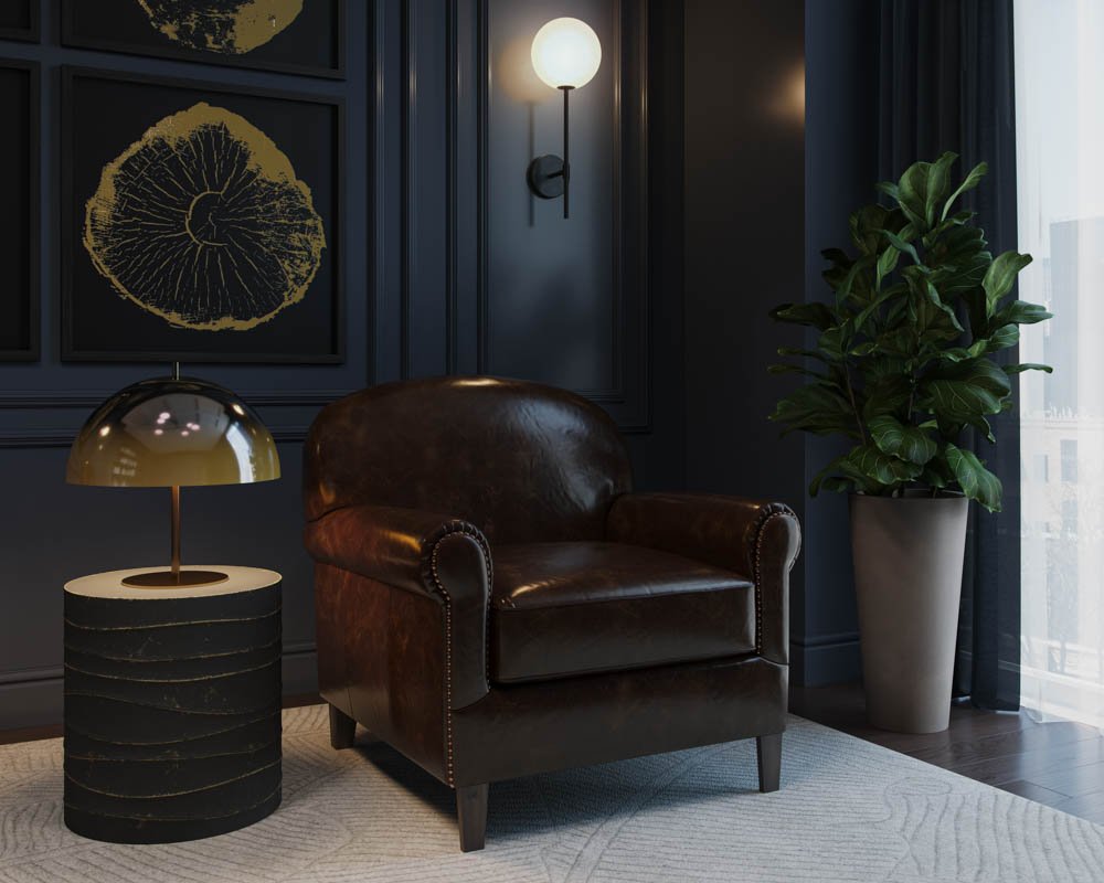 Sunpan Bastoni Lounge Chair Chocolate Leather