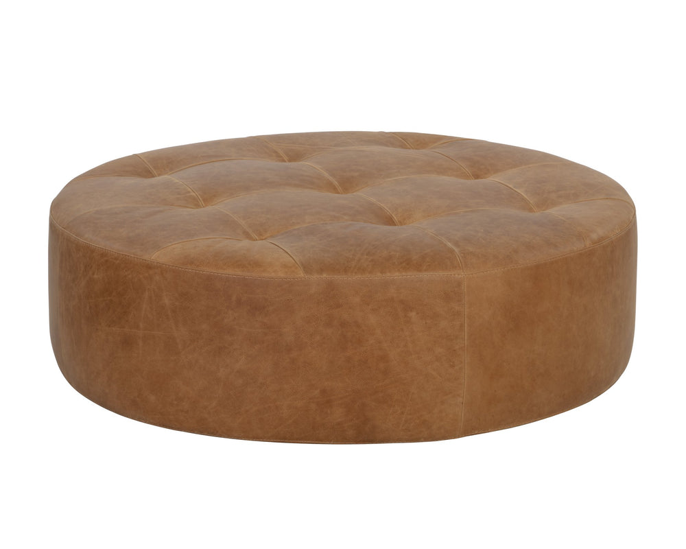 Sunpan Nilda Ottoman Camel Leather