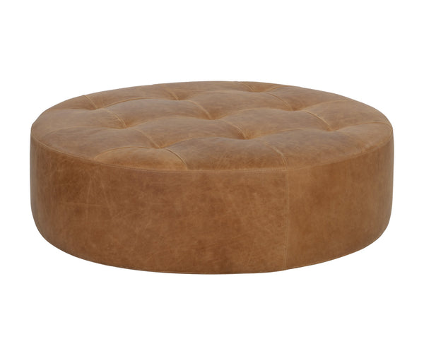 Sunpan Nilda Ottoman Camel Leather