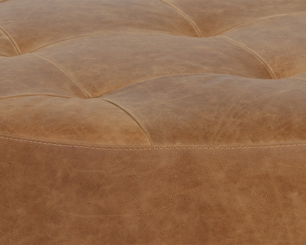 Sunpan Nilda Ottoman Camel Leather