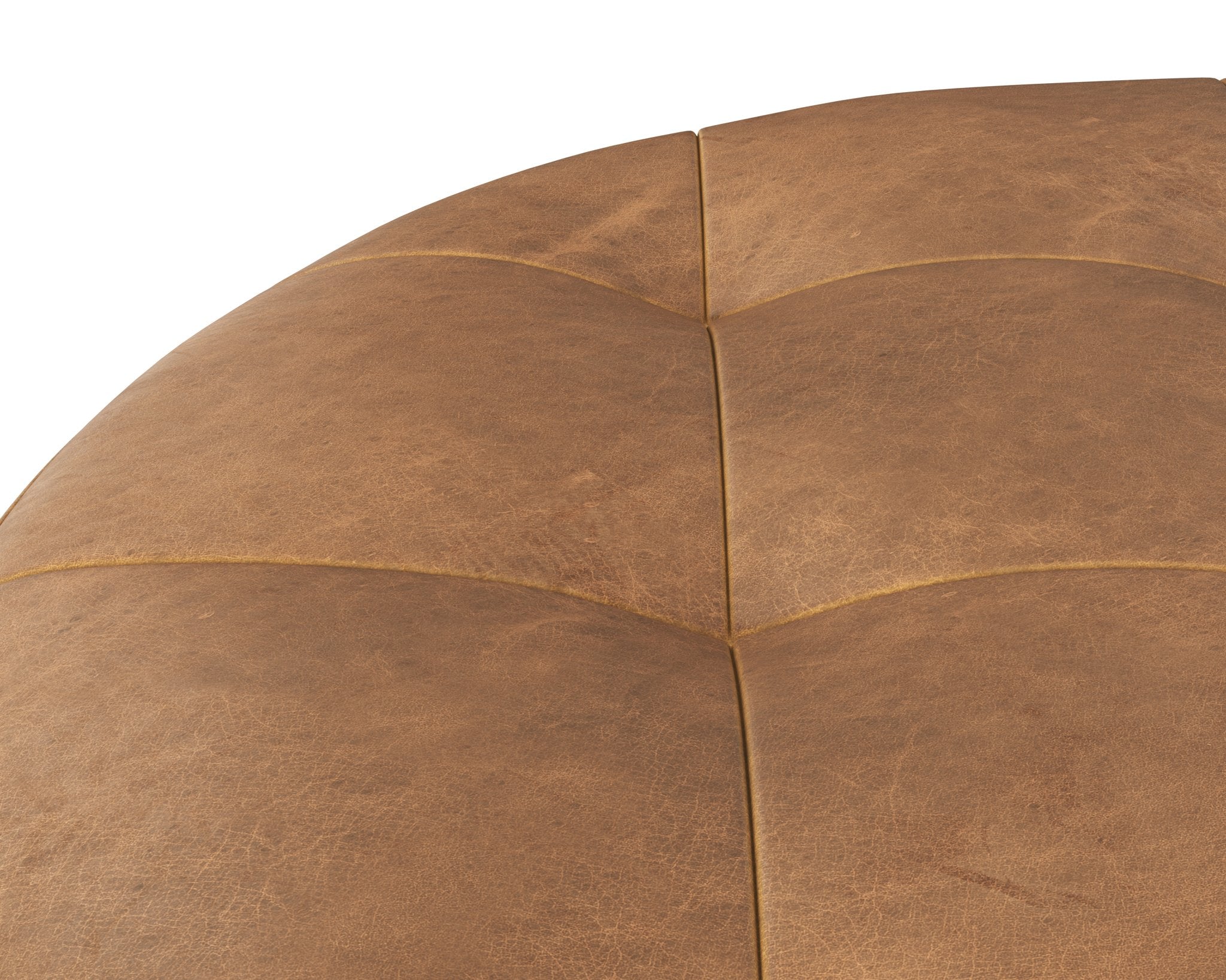 Sunpan Nilda Ottoman Camel Leather