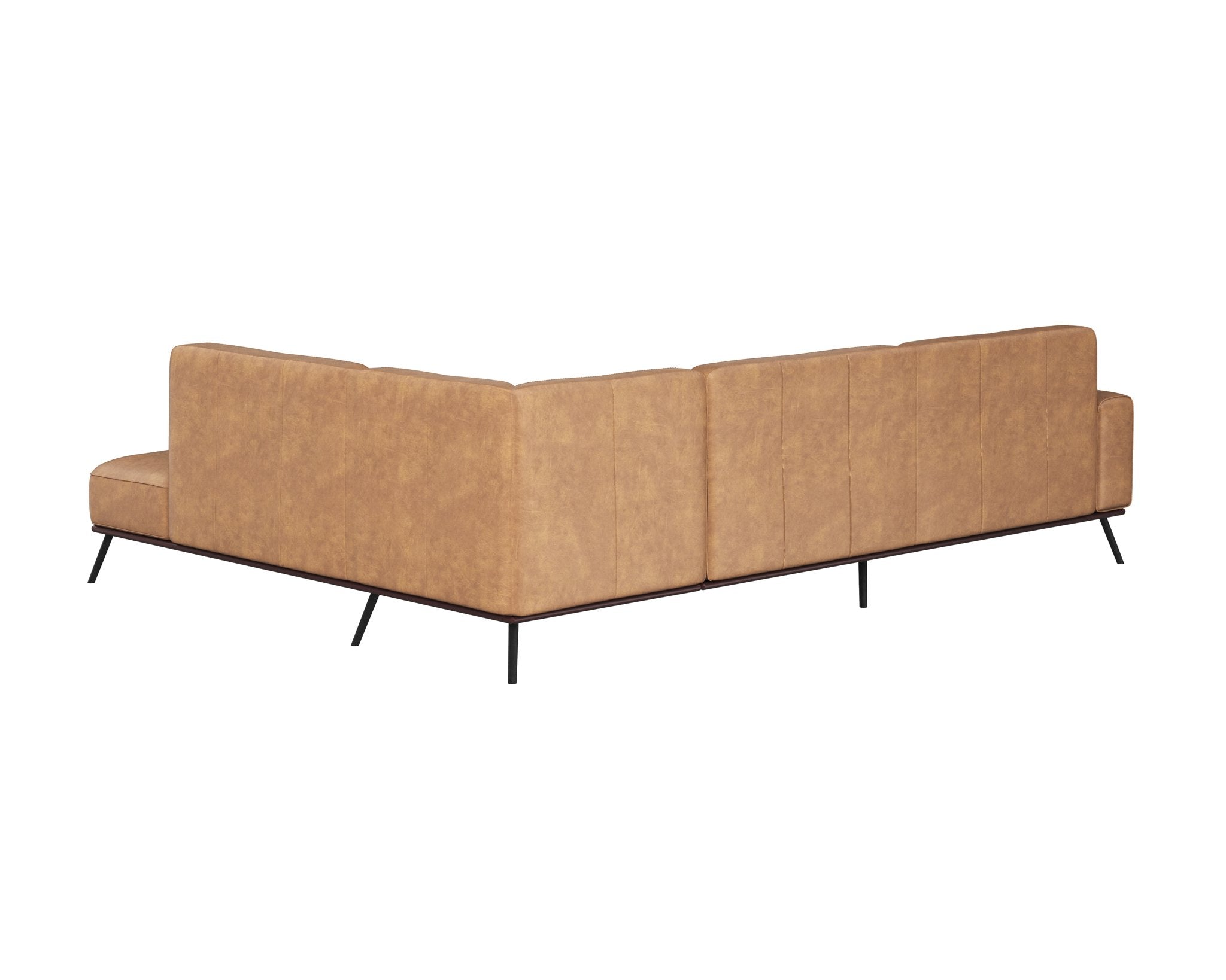 Sunpan Brandi Sofa Chaise Raf Camel Leather
