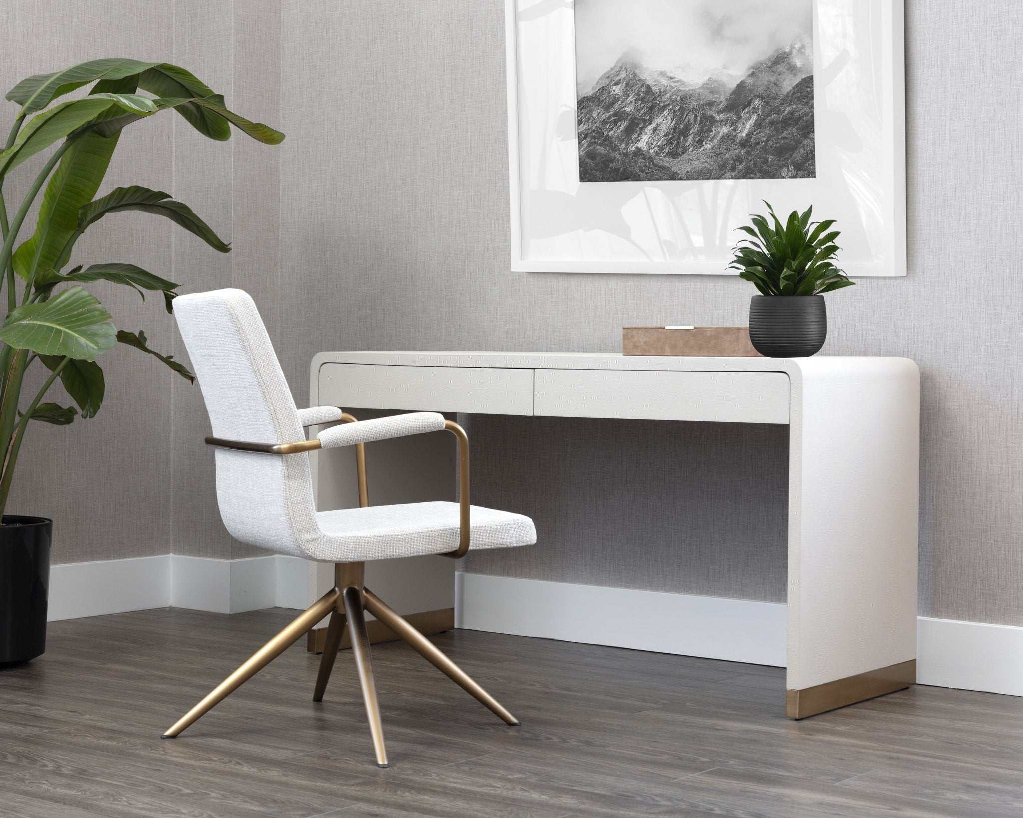 Sunpan Ilona Desk Oyster Shagreen