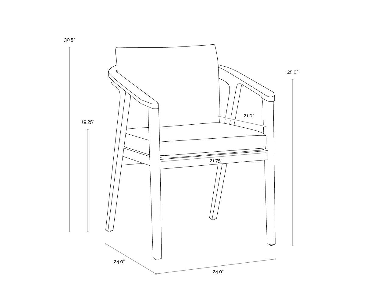 Sunpan Coraline Dining Armchair Palazzo Cream