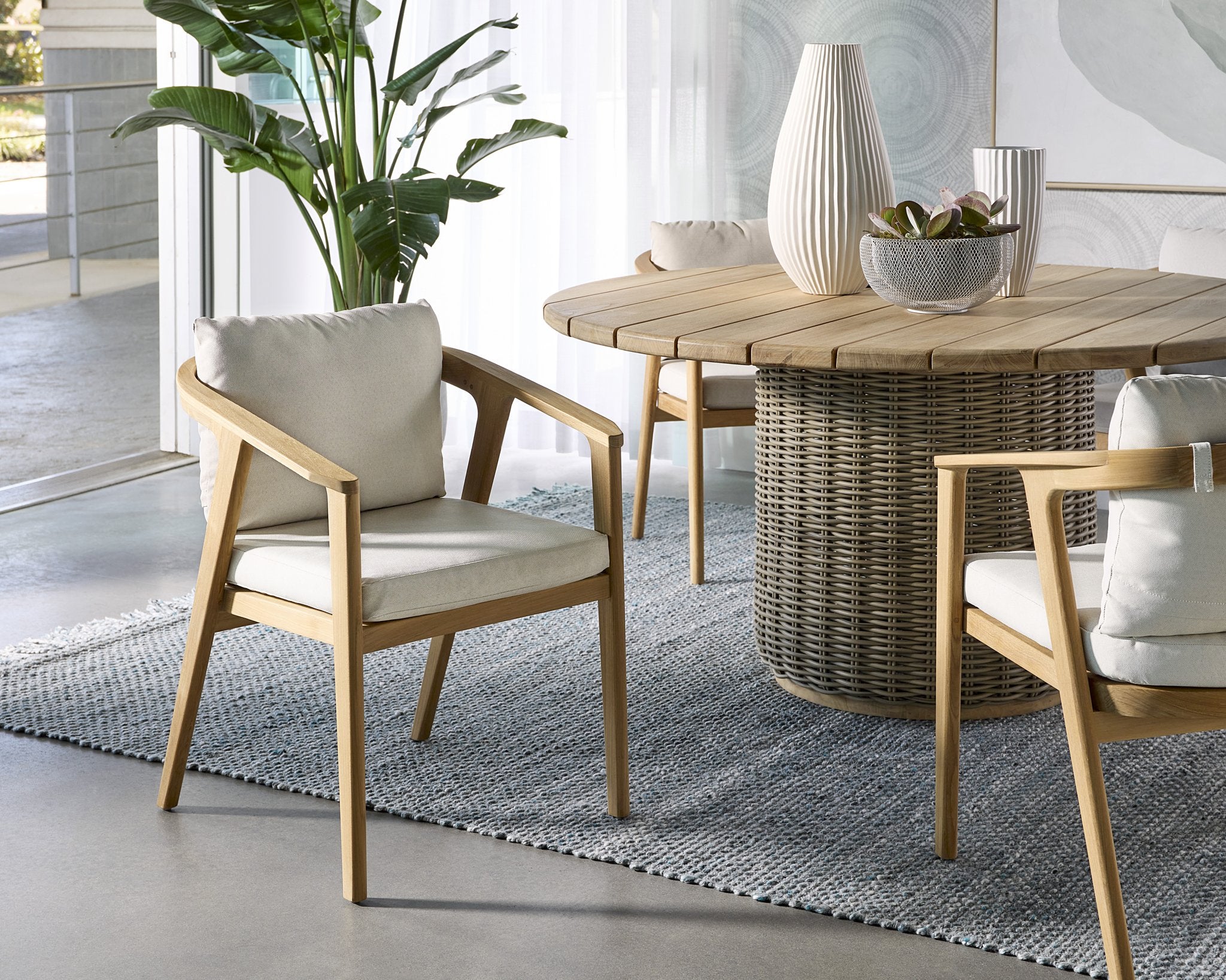 Sunpan Coraline Dining Armchair Palazzo Cream