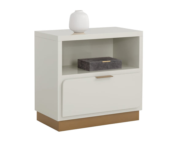 Sunpan Jenkins Nightstand High Gloss Cream