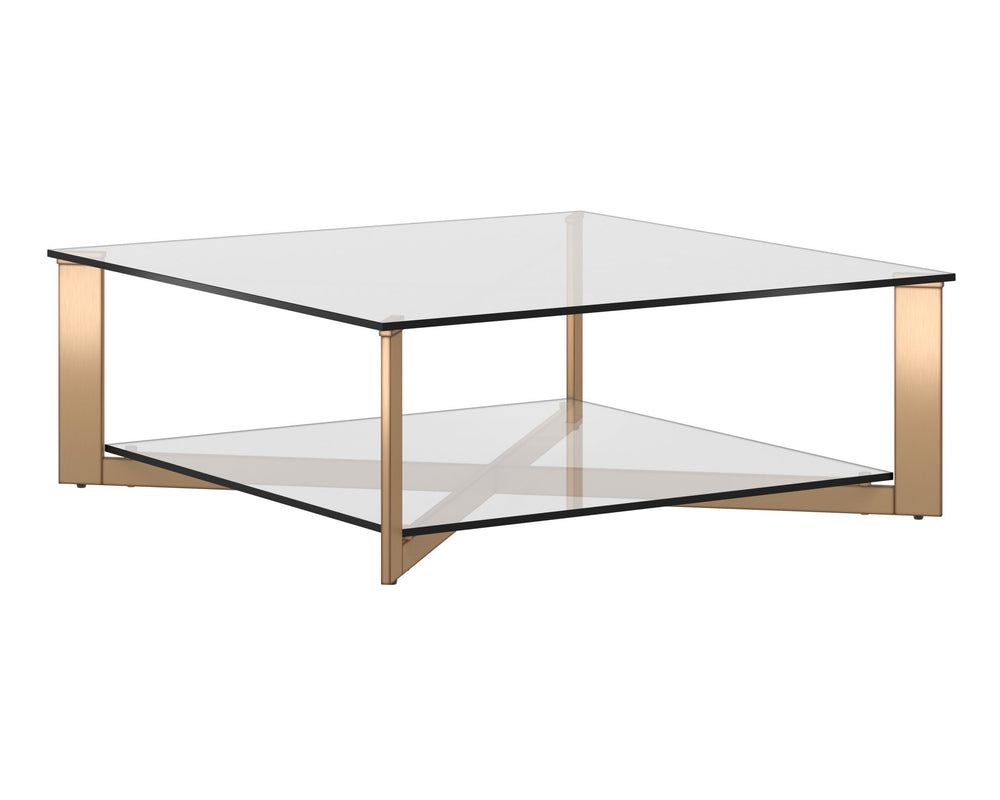 Sunpan Xavier Coffee Table Square Antique Brass