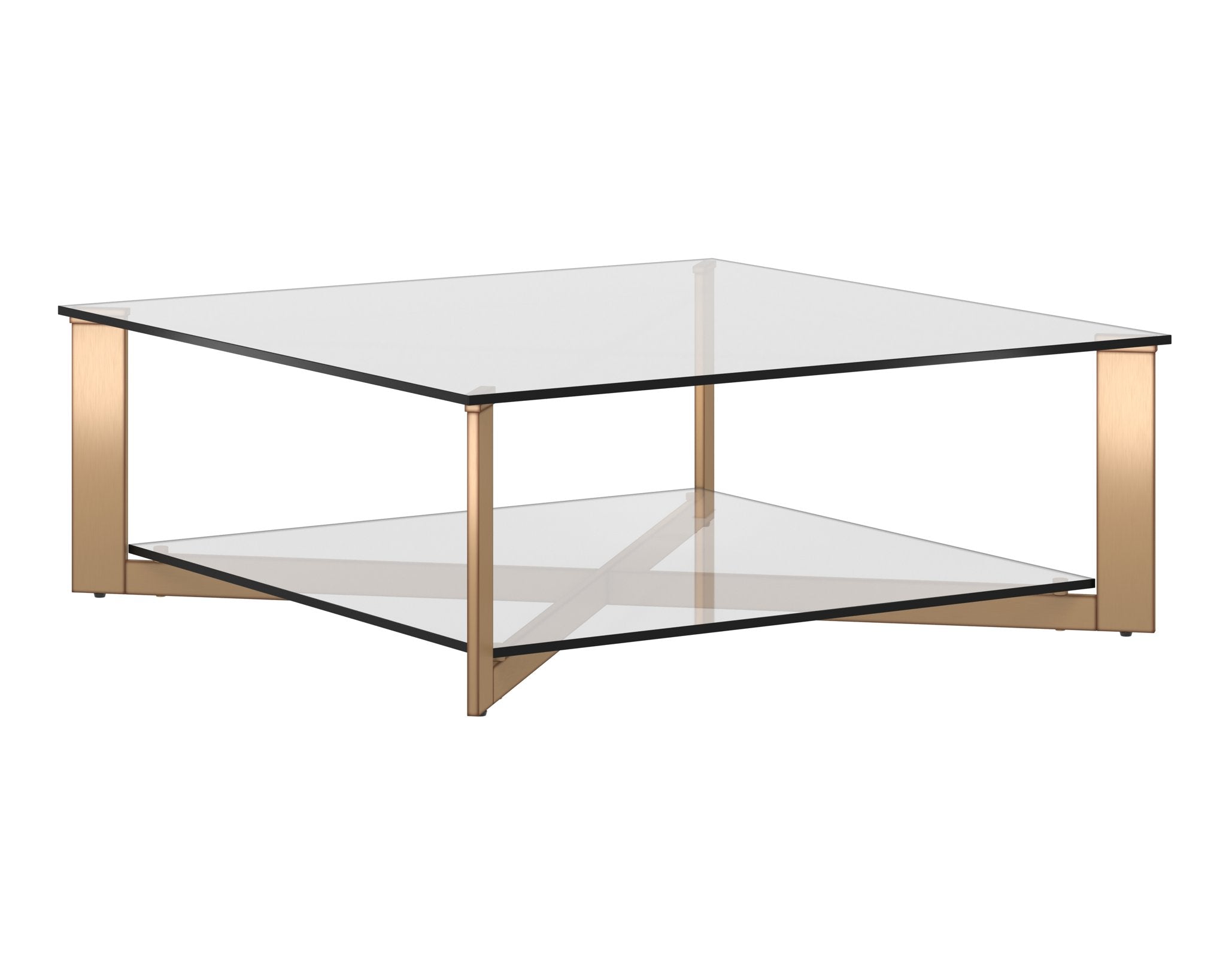 Sunpan Xavier Coffee Table Square Antique Brass