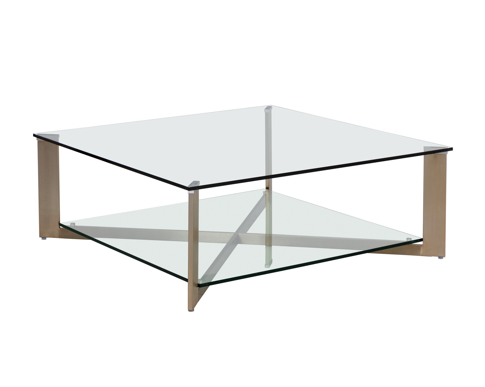 Sunpan Xavier Coffee Table Square Antique Brass