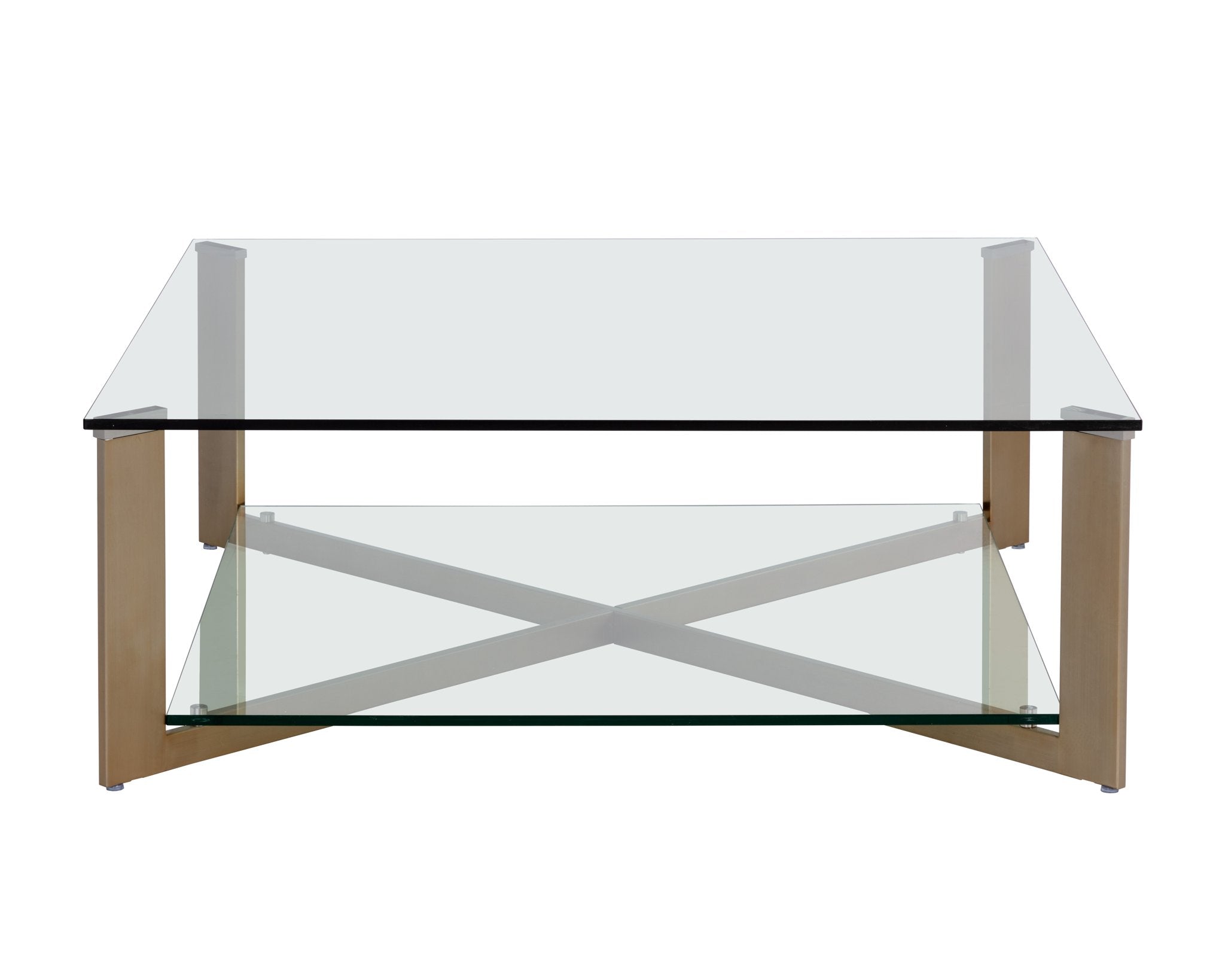 Sunpan Xavier Coffee Table Square Antique Brass