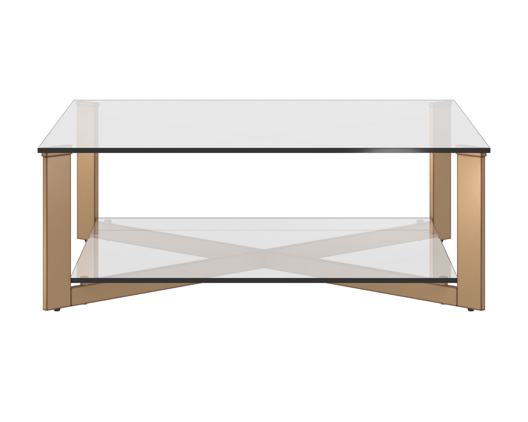 Sunpan Xavier Coffee Table Square Antique Brass
