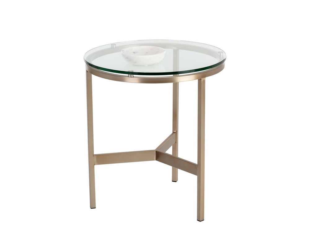 Sunpan Flato End Table Antique Brass