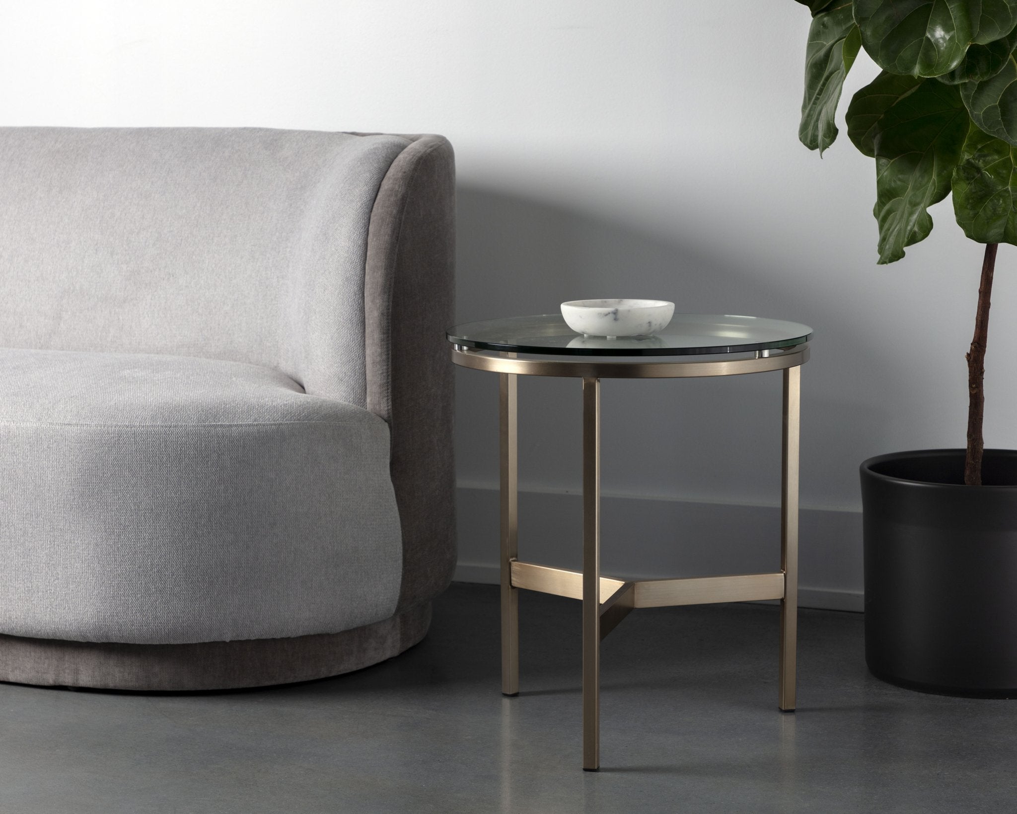 Sunpan Flato End Table Antique Brass
