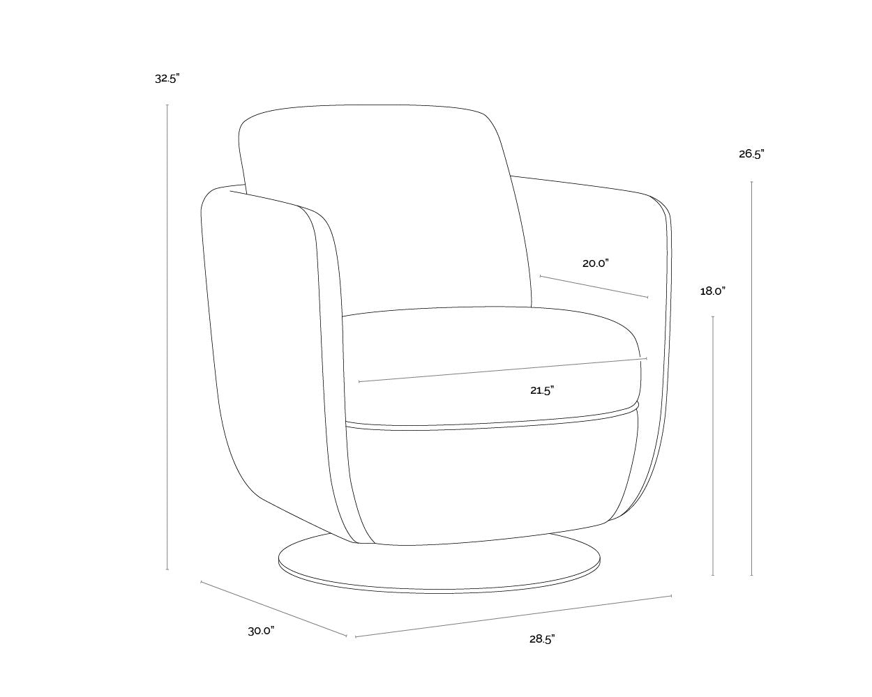 Sunpan Gilley Swivel Lounge Chair