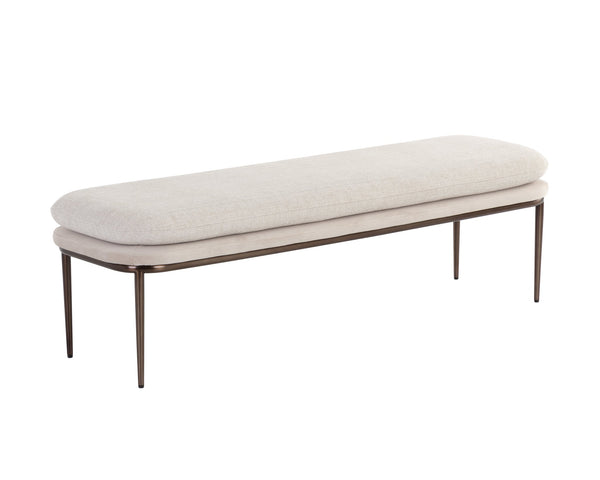 Sunpan Koffi Bench Dark Bronze Chacha Cream / Meg Taupe