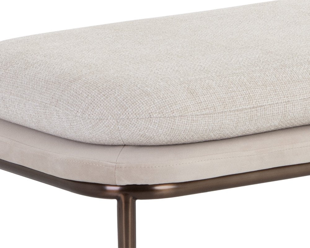 Sunpan Koffi Bench Dark Bronze Chacha Cream / Meg Taupe
