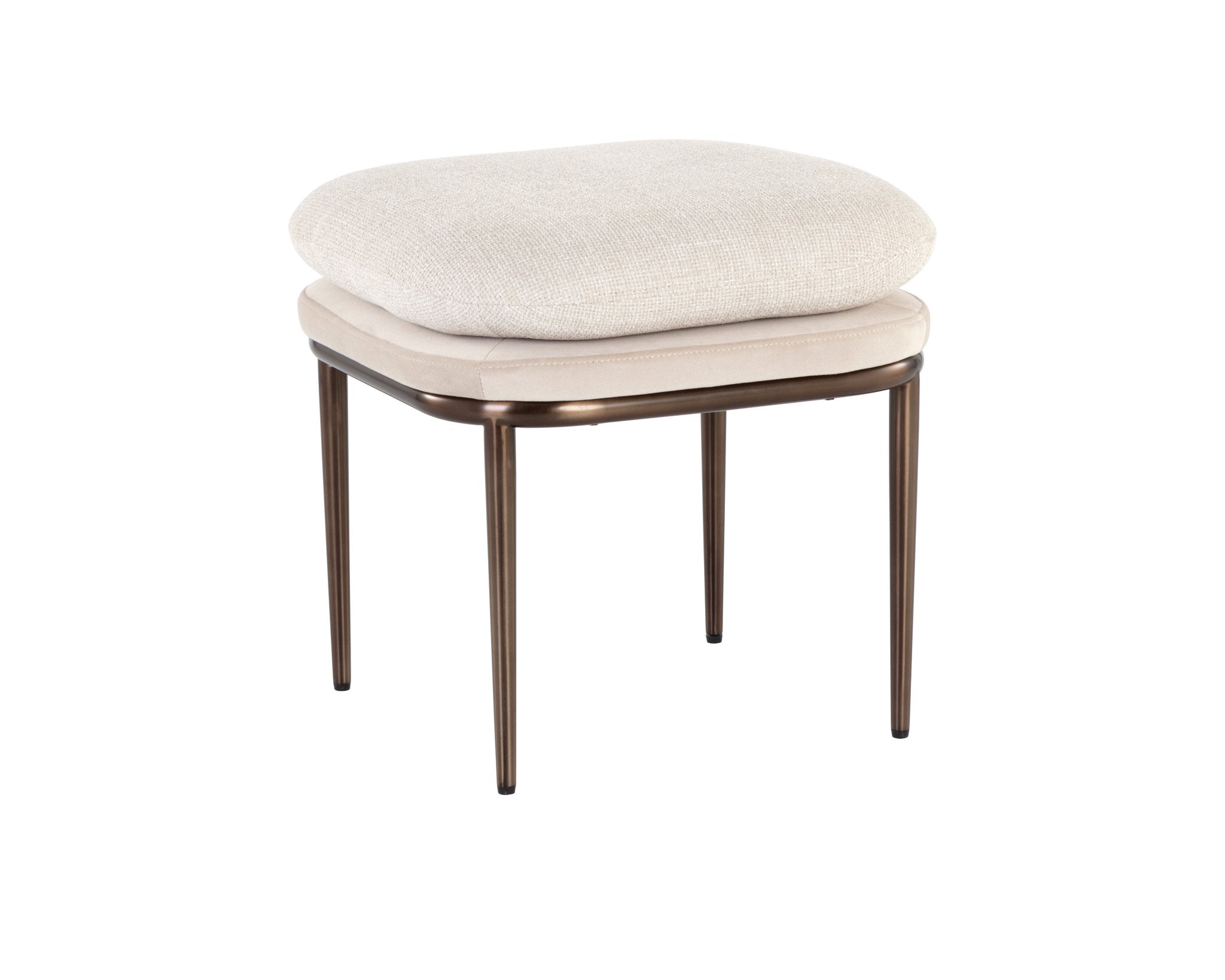Sunpan Koffi Stool Dark Bronze Chacha Cream / Meg Taupe