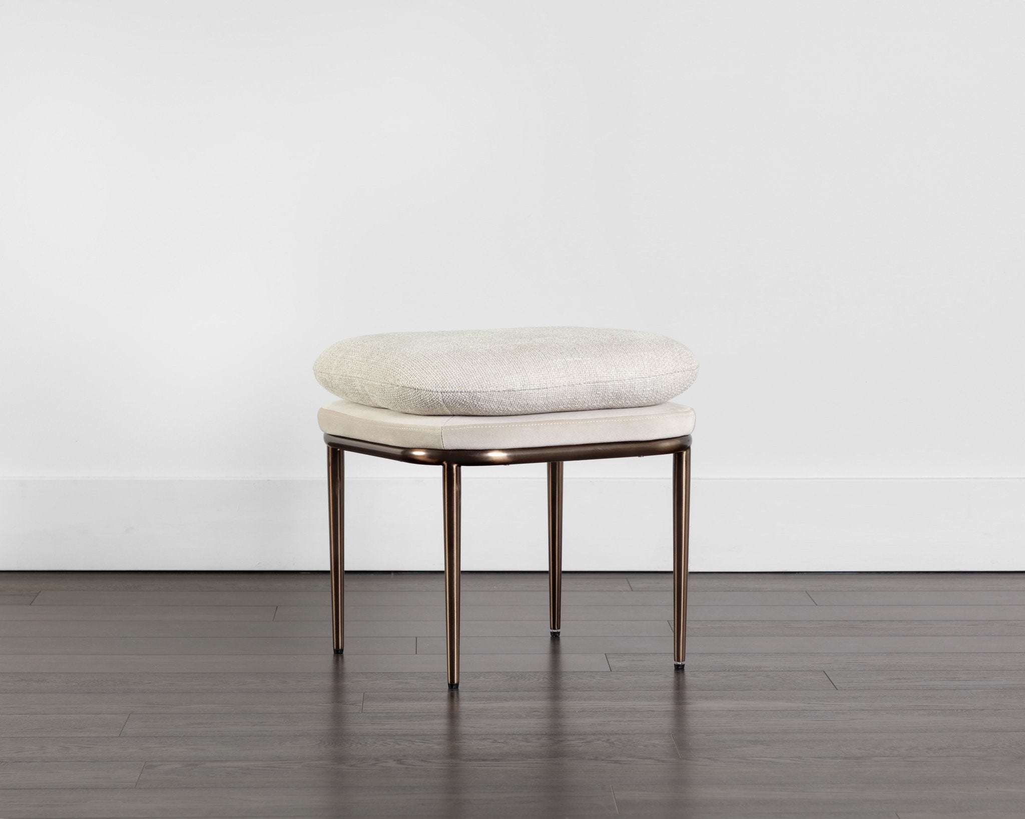 Sunpan Koffi Stool Dark Bronze Chacha Cream / Meg Taupe