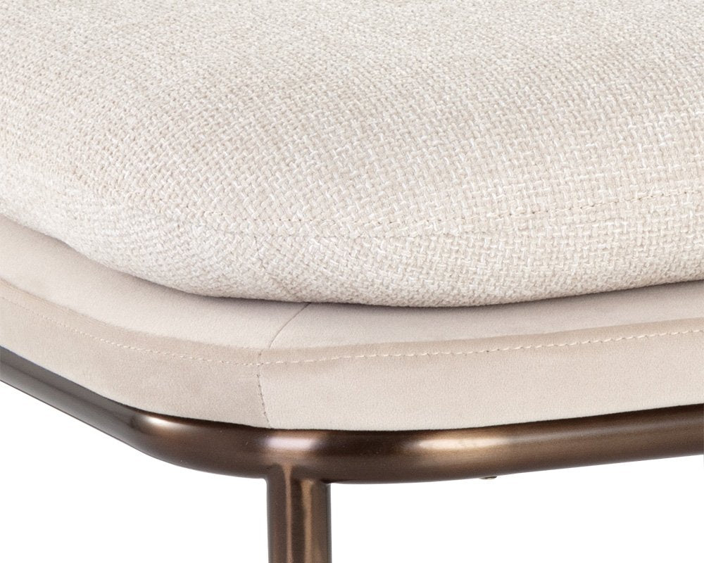 Sunpan Koffi Stool Dark Bronze Chacha Cream / Meg Taupe