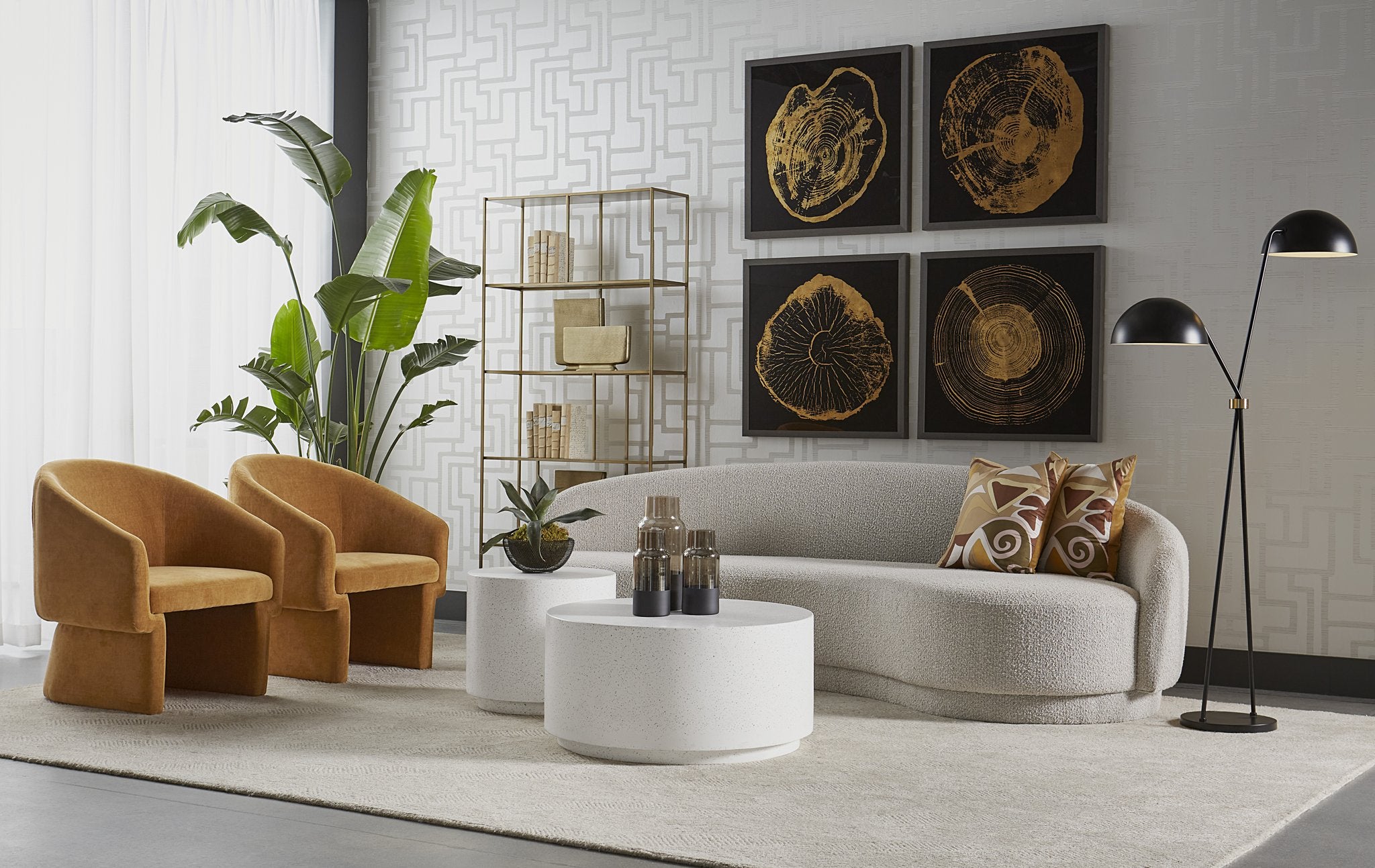 Sunpan Calathea Hand Tufted Rug Oatmeal