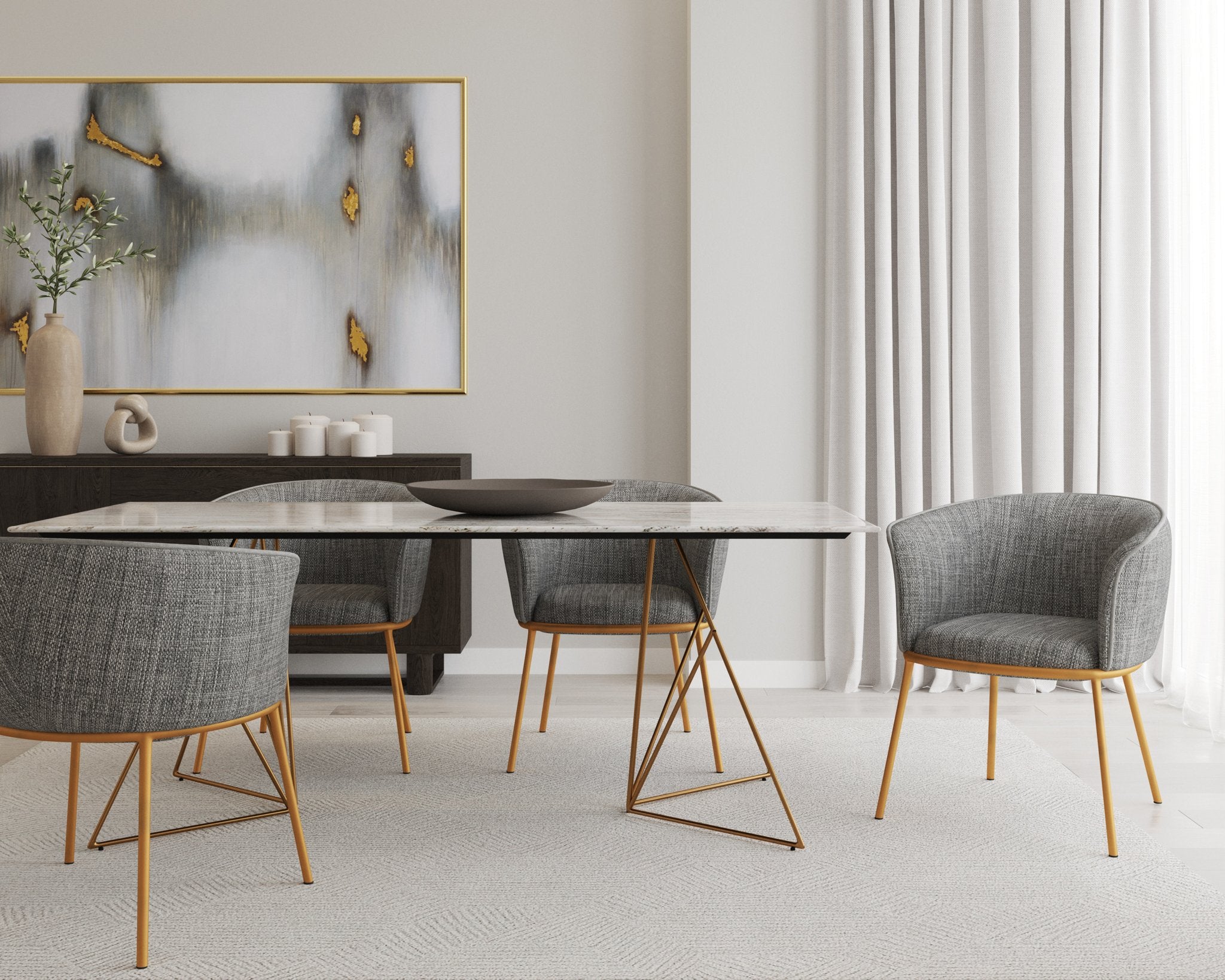 Sunpan Calais Hand Tufted Rug Oatmeal / Grey