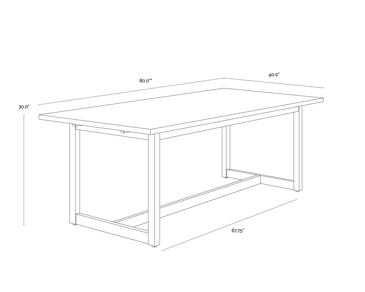 Sunpan Geneve Extension Dining Table Natural 83" To 107"