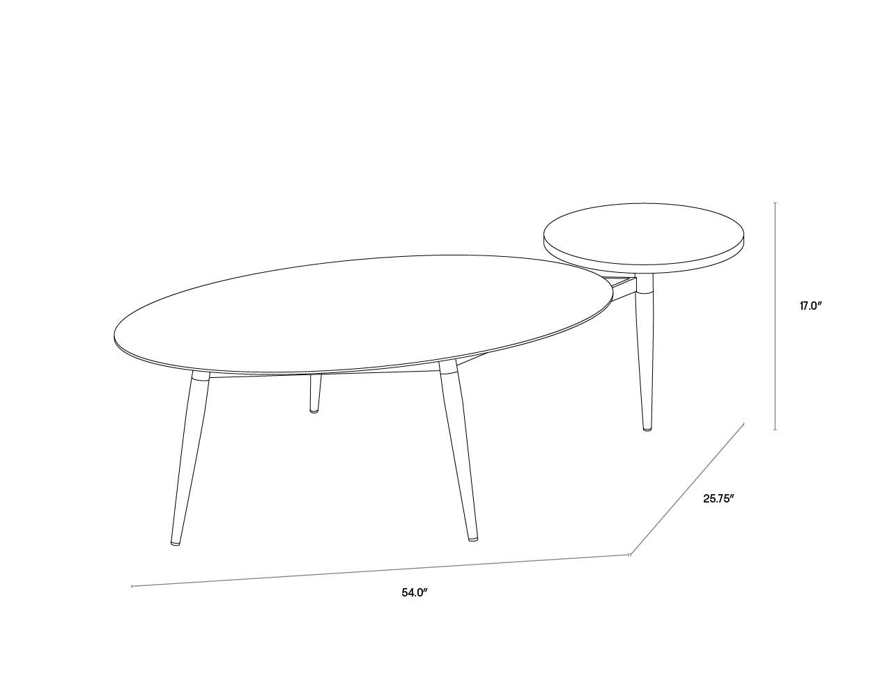 Sunpan Tuner Coffee Table Oval