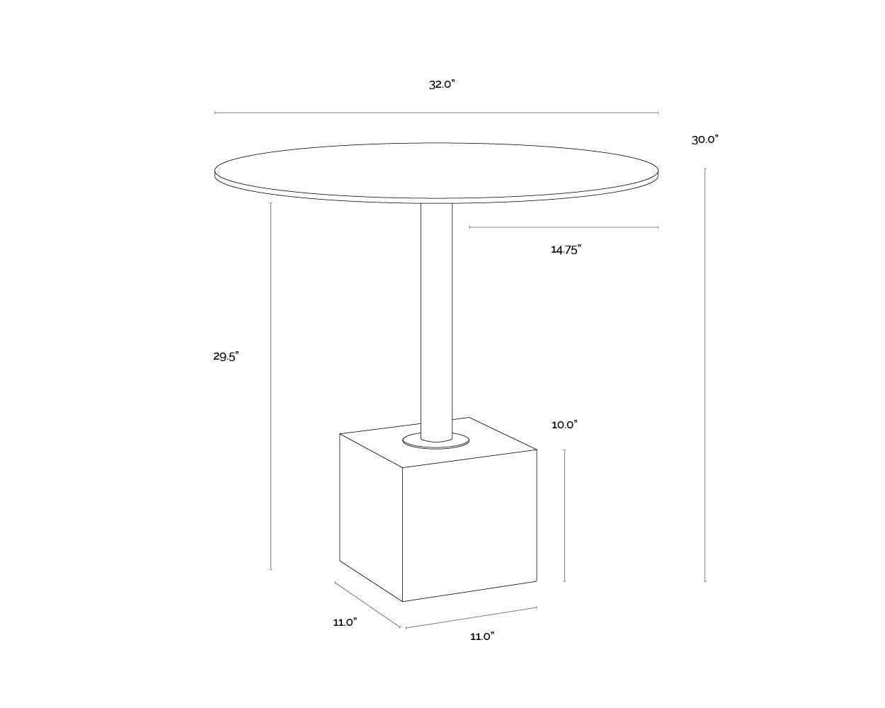 Sunpan Kata Bistro Table 32"