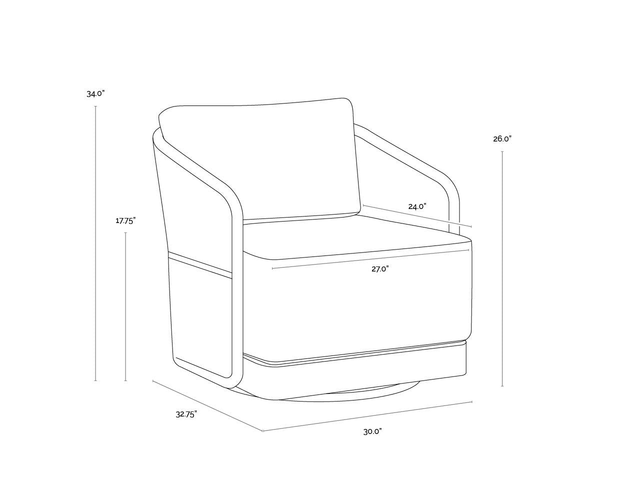 Sunpan Allariz Swivel Armchair