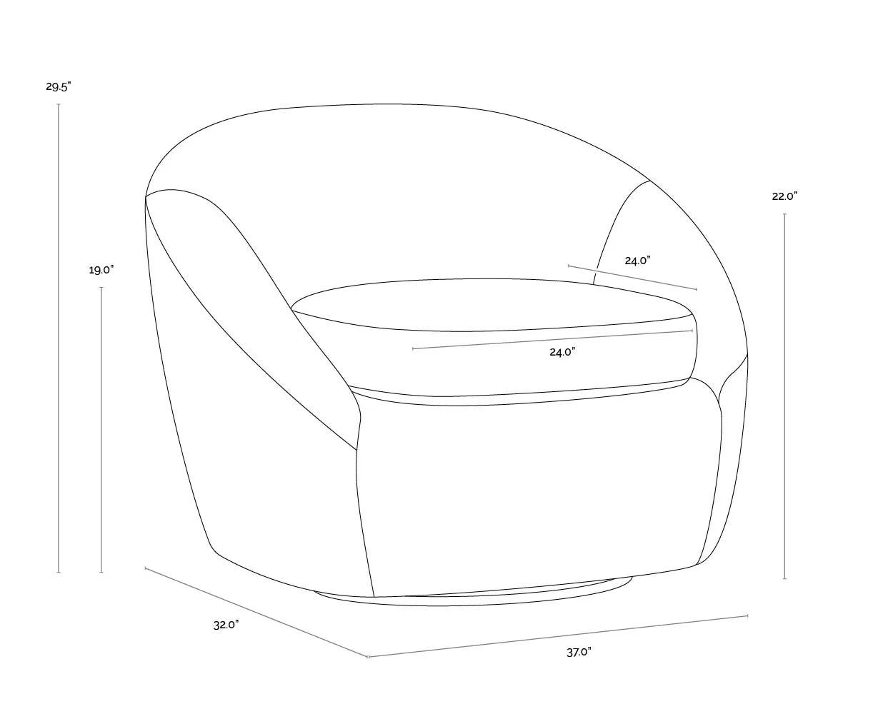 Sunpan Bliss Swivel Lounge Chair