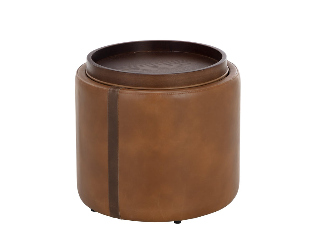Sunpan Borelli Storage Ottoman Tobacco Tan / Autumn Chestnut