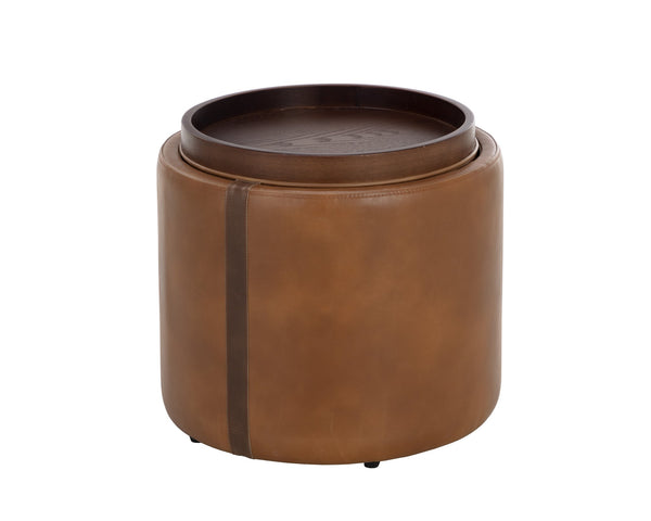 Sunpan Borelli Storage Ottoman Tobacco Tan / Autumn Chestnut