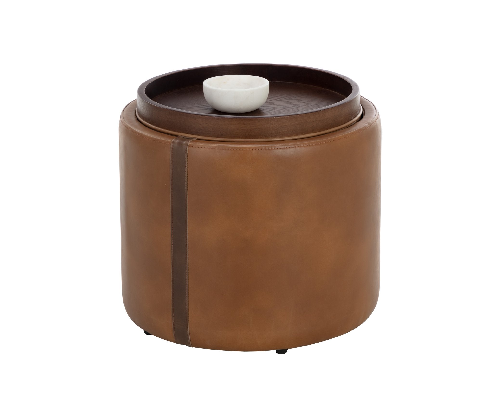 Sunpan Borelli Storage Ottoman Tobacco Tan / Autumn Chestnut