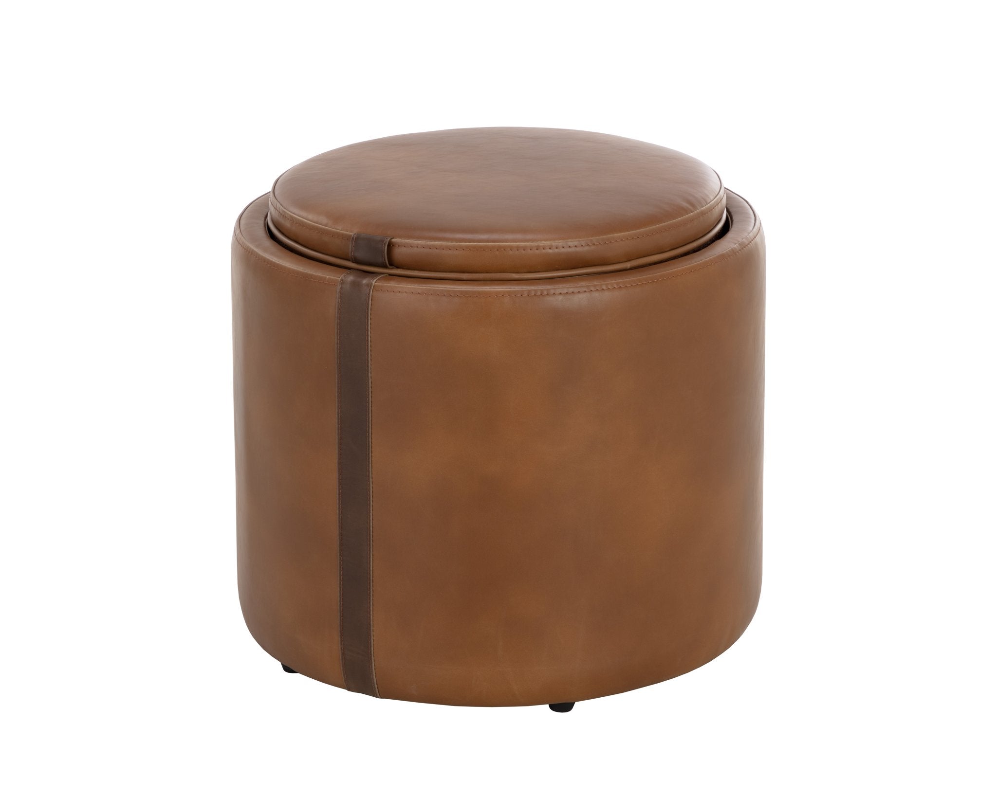 Sunpan Borelli Storage Ottoman Tobacco Tan / Autumn Chestnut
