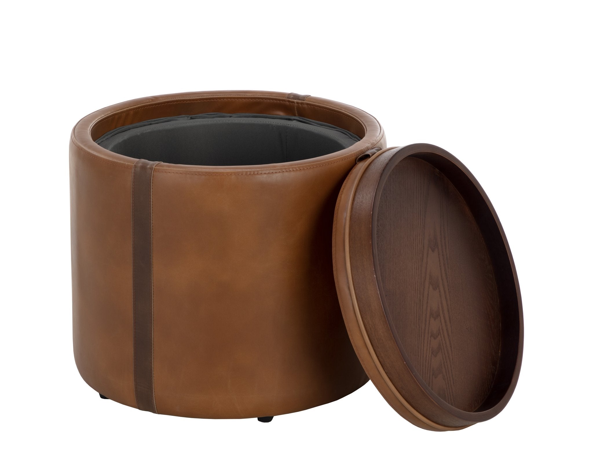 Sunpan Borelli Storage Ottoman Tobacco Tan / Autumn Chestnut