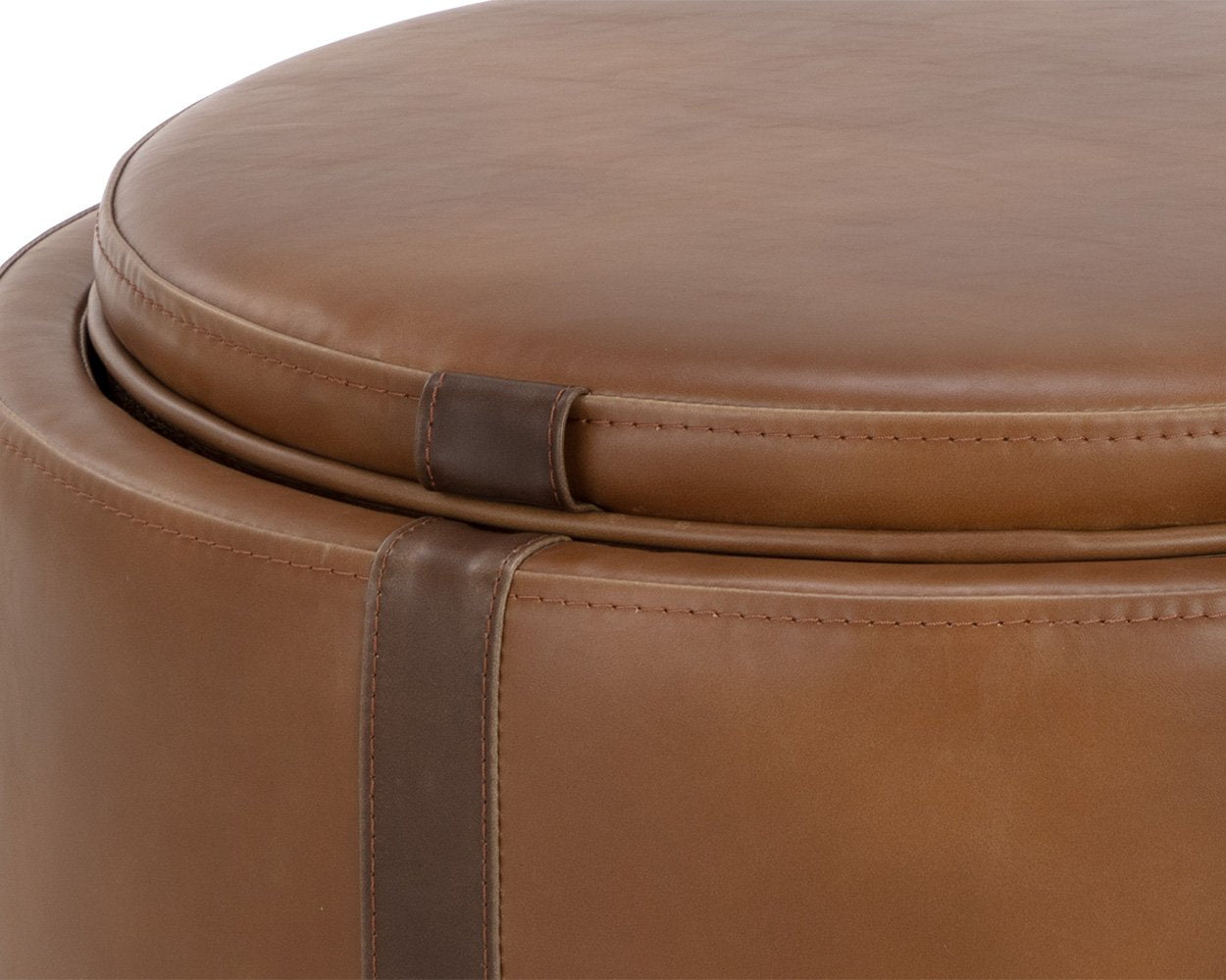 Sunpan Borelli Storage Ottoman Tobacco Tan / Autumn Chestnut
