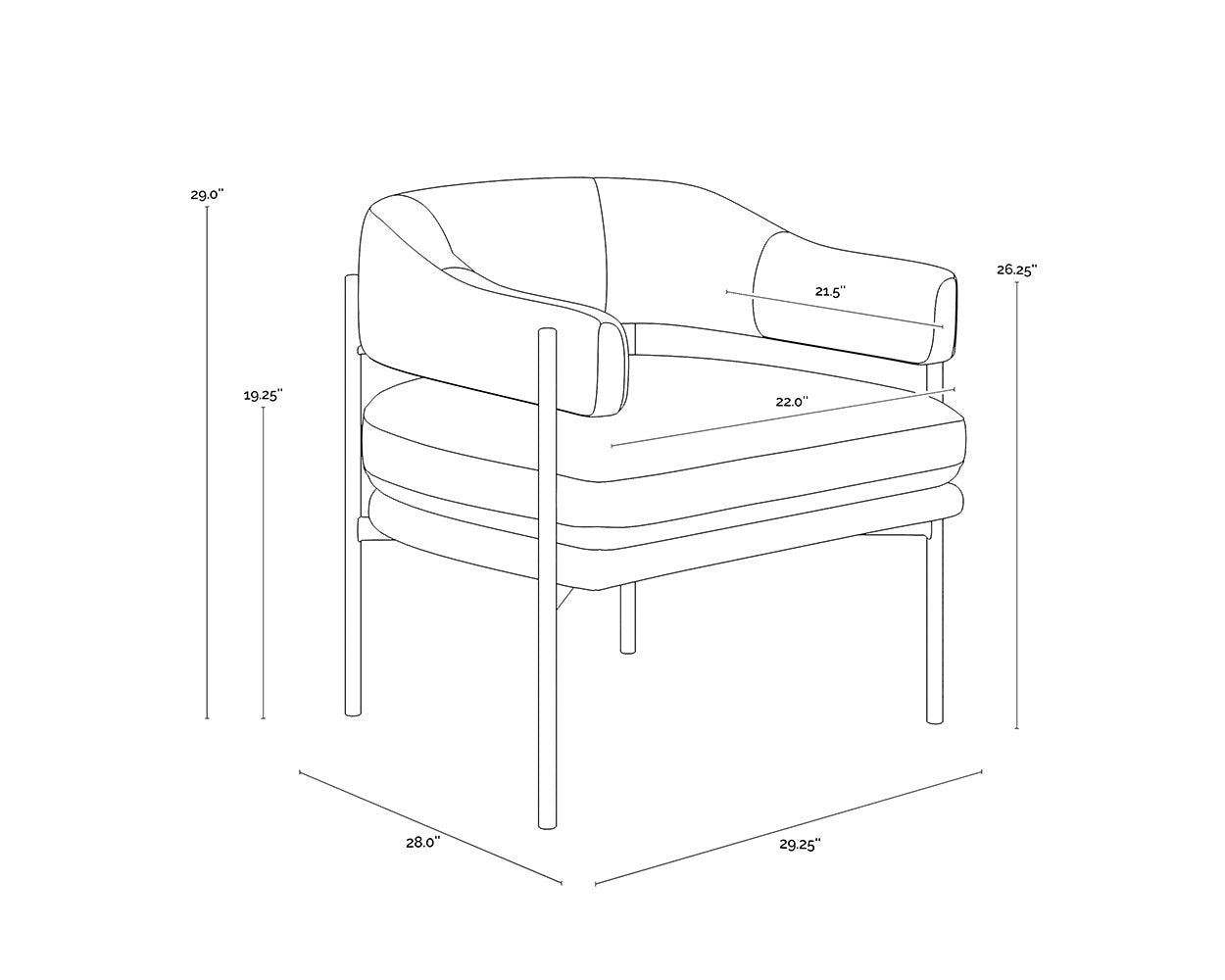 Sunpan Lola Lounge Chair Meg Rust