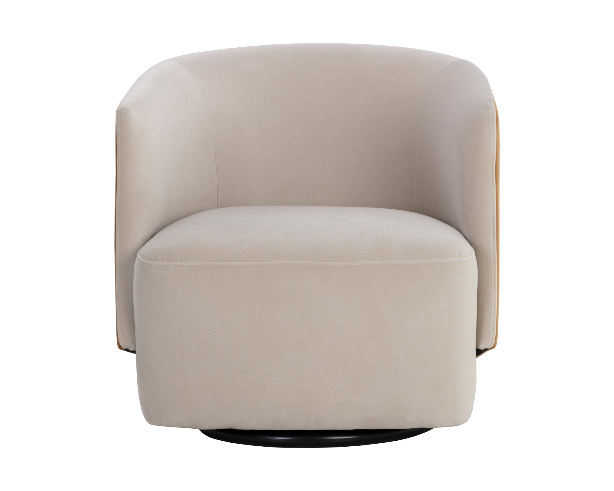Sunpan Sarina Swivel Lounge Chair Meg Taupe / Meg Gold