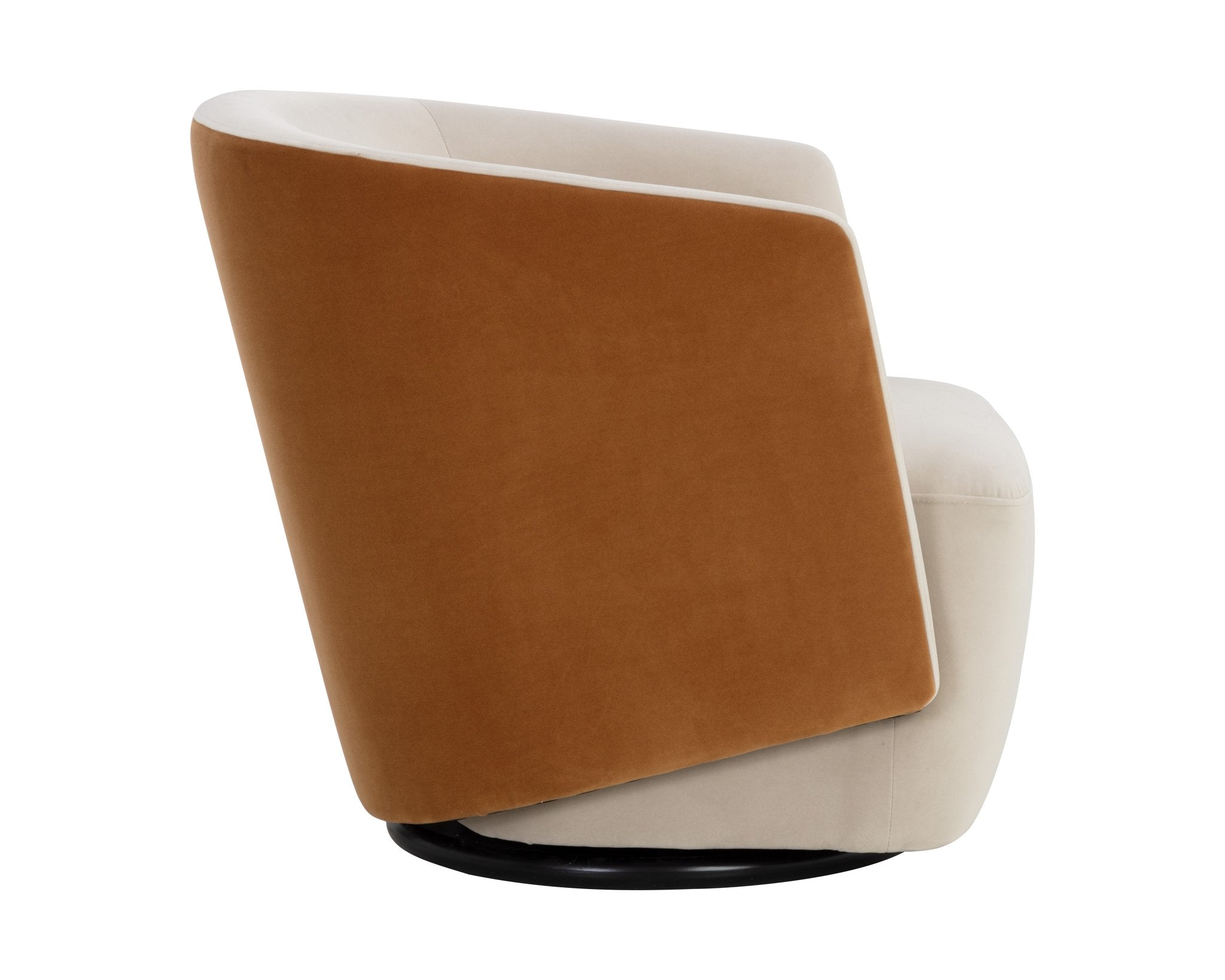 Sunpan Sarina Swivel Lounge Chair Meg Taupe / Meg Gold