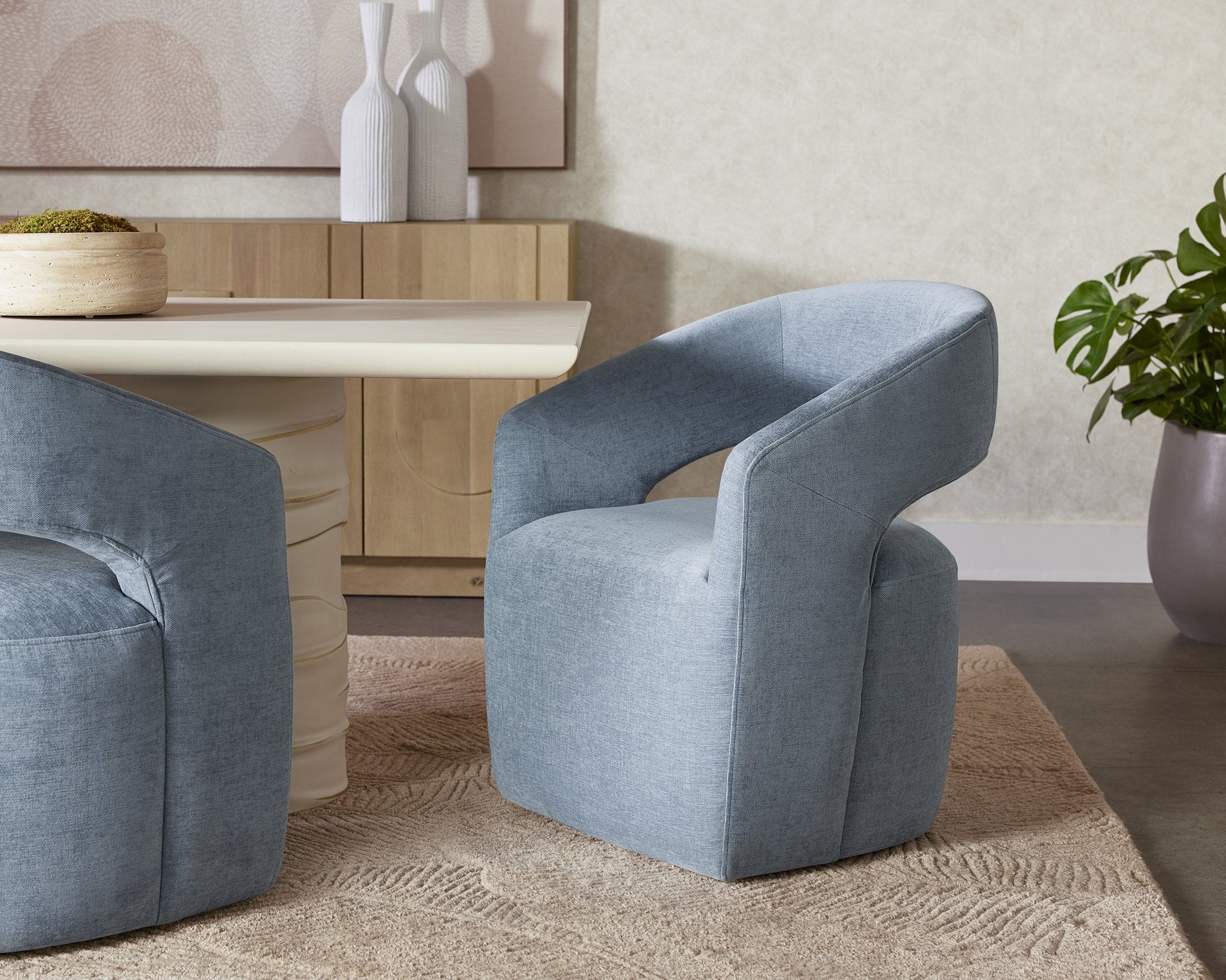 Sunpan Lloret Wheeled Dining Armchair